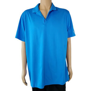 Nike Golf Polo Shirt Standard Fit Blue Short Sleeve Dri-Fit Blue Mens Size XL